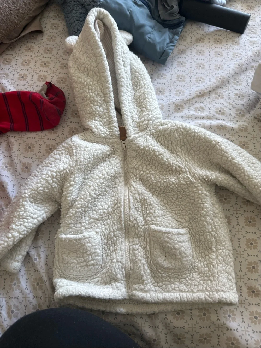 Carter's Cream Sherpa Hooded Zip Jacket for Kids